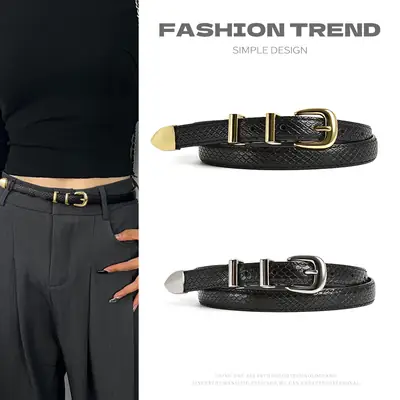 Women's Cowhide Pin Buckle Belt Casual Jeans Accessory