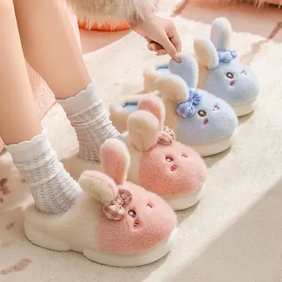 Cute Plush Cartoon Slippers for Women Winter Wear