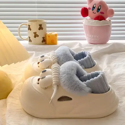 Funny Bear Slippers Winter Warm Waterproof Cotton