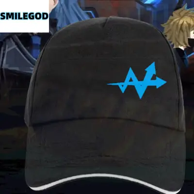 Black SMILEGOD Baseball Cap with Blue Logo