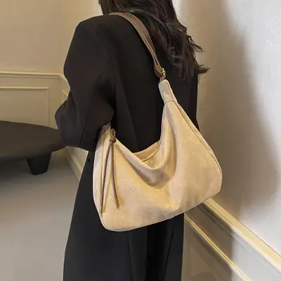 Autumn Winter Frosted Deerskin Tote Bag