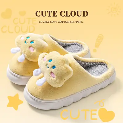 Women Winter Soft Cotton Slippers Purple