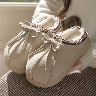 Cross-Border Autumn and Winter Lace Ethnic Style Fashionable Cotton Slippers for Men and Women, Indoor and Outdoor Warm Cotton Slippers for Couples Wholesale