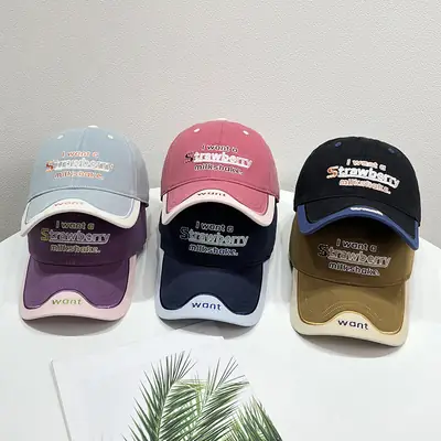 Korean Style Letter Embroidered Baseball Cap for Men Women