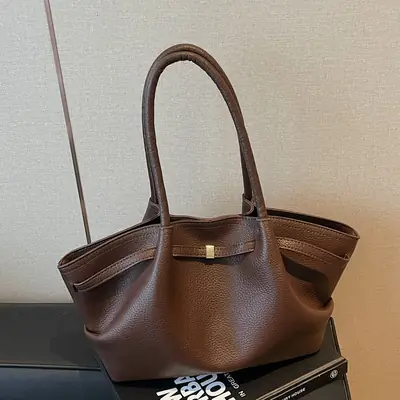 Brown Pleated Shoulder Bag for Women 2025