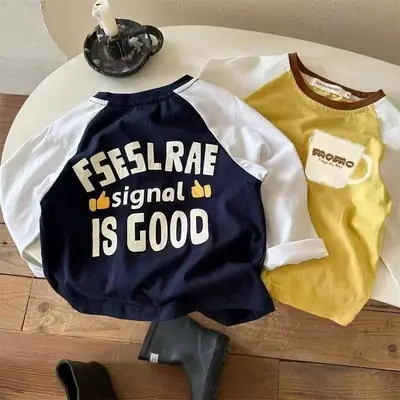 Baby Korean Style Yellow T-Shirt Set with Star Pants