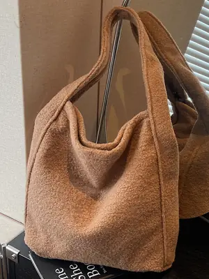 Korean Textured Commuter Bag Women Brown 2025