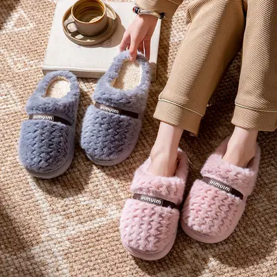 Women Cotton Slippers Winter Warm Anti-Slip