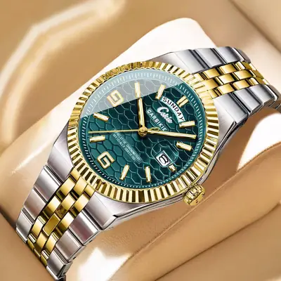Starry Sky Men's Mechanical Watch with Green Dial