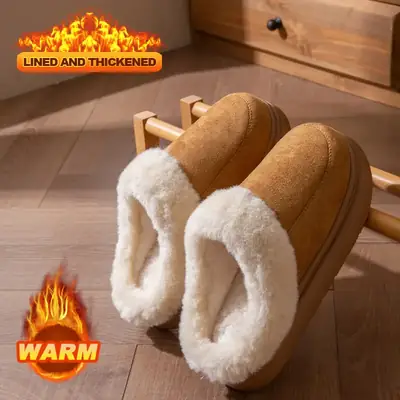 Women's Warm Plush Cotton Slippers Brown 2025