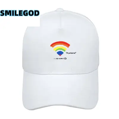 Unisex Rainbow Print Baseball Cap Sunshade Beige