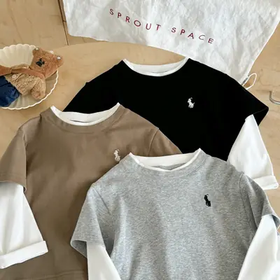 Boys Chillin Embroidered Ruffle T-Shirt White Black
