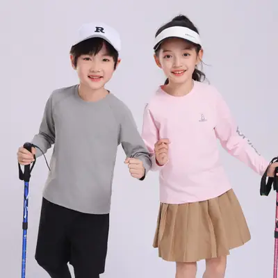 Kids Blue Long Sleeve T-Shirt with Logo