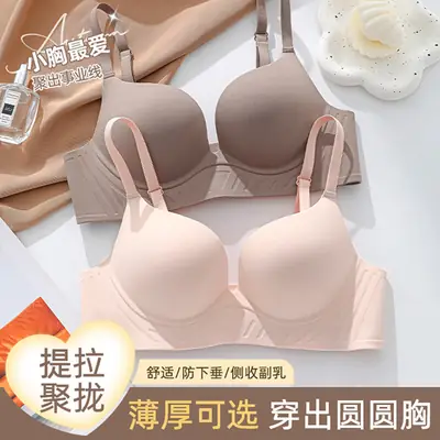 One-Piece Seamless Push-Up Bra for Women with Small Busts, Soft Support, Side Breast Collection, Soft Wireless Bra Set for Women