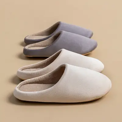 Cixi Cotton Slippers for Women in Autumn and Winter for Couples at Home Indoor Confinement Warm Non-Slip Plush Home Cotton Slippers for Men