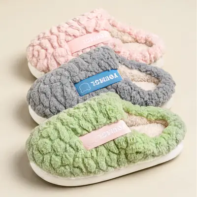 Children's Grey Furry Cotton Slippers Medium to Large