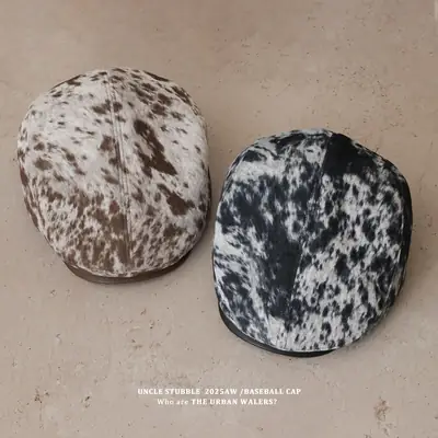 Korean Leopard Print Wool Cap for Girls