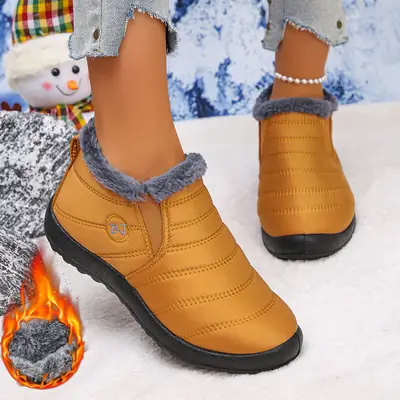 European and American Cross-Border Foreign Trade Large Size Cotton Shoes, Same Style Thickened Middle-Aged and Elderly Cross-Border Warm Plus Velvet Snow Boots Wholesale Large Size