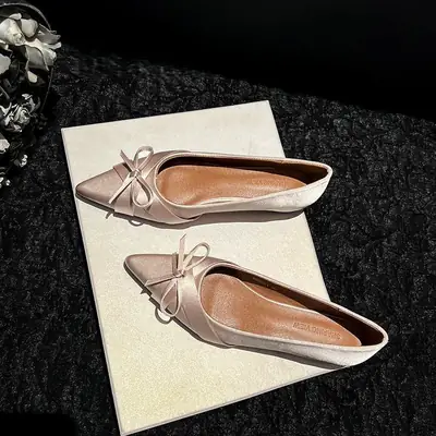 French Style Bow Flat Shoes for Women 2025
