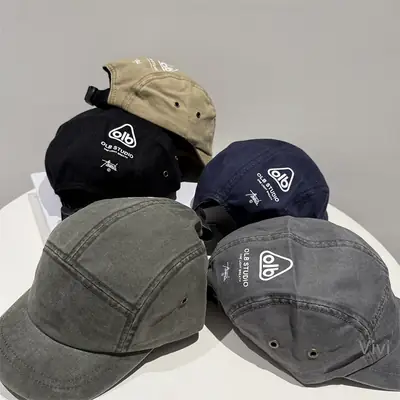 Men Cycling Cap Navy Blue Logo Brand Cap