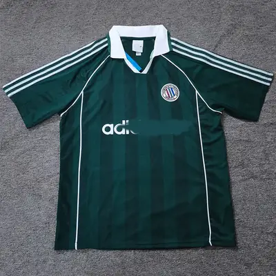 Cross-Border Popular Retro Three-Leaf Green Short-Sleeved Football Uniform Jersey