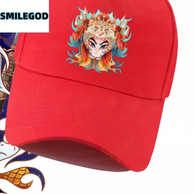 Unisex Guan Yu Print Baseball Cap White