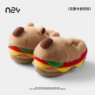 Cute Furry Cotton Slippers for Women Warm Winter Indoor