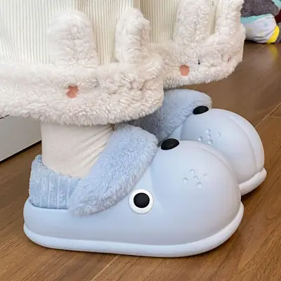 Winter Cute Dog Slippers Soft Cotton Warm