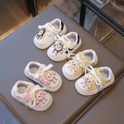 Baby Girl's Shoes, Baby Toddler Shoes, Spring & Fall Soft-Soled Fashionable Shoes for 1 to 3-Year-Old Baby Girls, Fashionable Soft Leather Shoes
