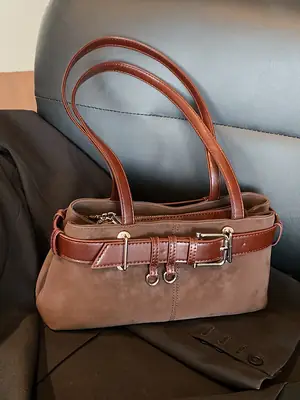 Korean Style Brown Leather Shoulder Bag for Women