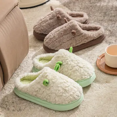 Wholesale Cotton Slippers for Women, Grey, Warm, Non-Slip
