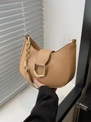 2026 Women's Tan Zipper Crossbody Bag