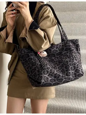 2025 Leopard Print Large Tote Bag for Women