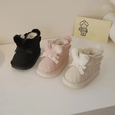 Baby Girl Snow Boots Winter Princess Shoes Fleece-Lined Girls' Shoes Warm Baby Shoes Thickeneded Cotton Shoes Baby Girl Winter Shoes