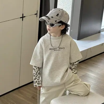 Boys Sweatshirt Set Beige 2-Piece Autumn 2025