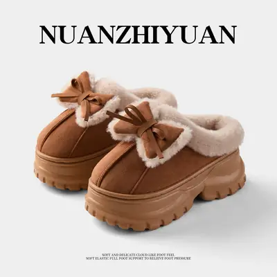 Nanbowan Women's Thick Sole Slippers Winter Warm Non-Slip