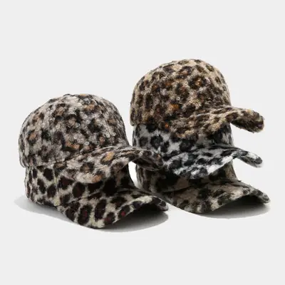 Leopard Print Women's Cap Brown Leopard Print