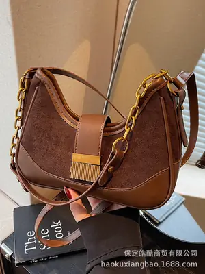 Suede Crossbody Bag Women Large Capacity Brown 2025