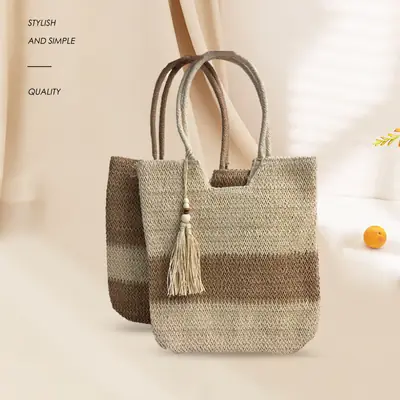 Cross-Border Straw Tote Bag Lightweight Beach Bag