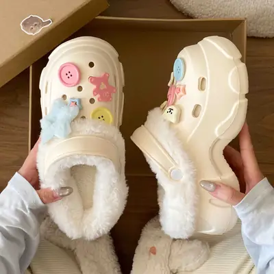 Cute Embroidered Eva Clogs for Girls Winter Ins