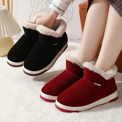 Women Maroon Fleece Slippers Anti-Freeze 39°C