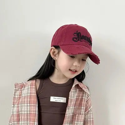 White Korean Style Girls Baseball Cap 2025