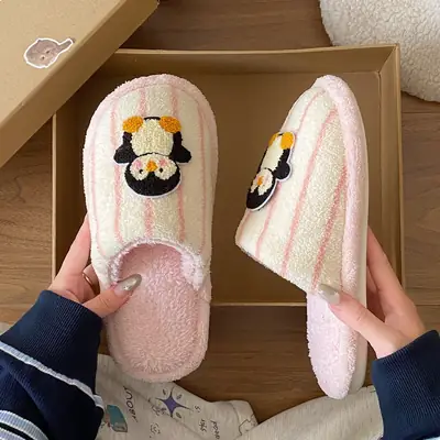 Fleece Lined Warm Slippers for Girls Winter Indoor