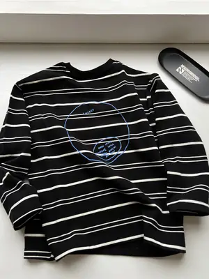 2026 Spring Boys Striped Long Sleeve T-Shirt 300g