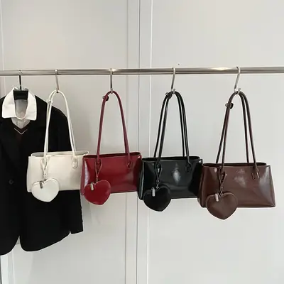 Korean Retro Heart Bag Women 2026 Autumn