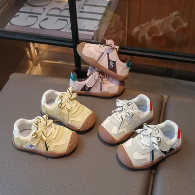 Fashionable Spot 2025 Autum New Baby Shoes Autum New Baby Moral Training Shoes Soft Sole Non-Slip Toddler Shoes