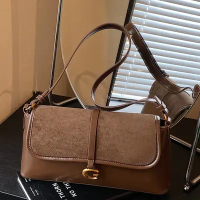 Brown Suede Crossbody Bag for Women 2025