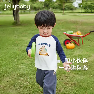 Boys Long Sleeve T-Shirt Spring Color Blocked Toddler Loose Fit