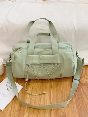 Light Green Crossbody Travel Bag with Adjustable Strap