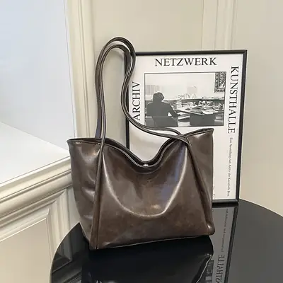 Retro Brown Korean Style Shoulder Bag for Women